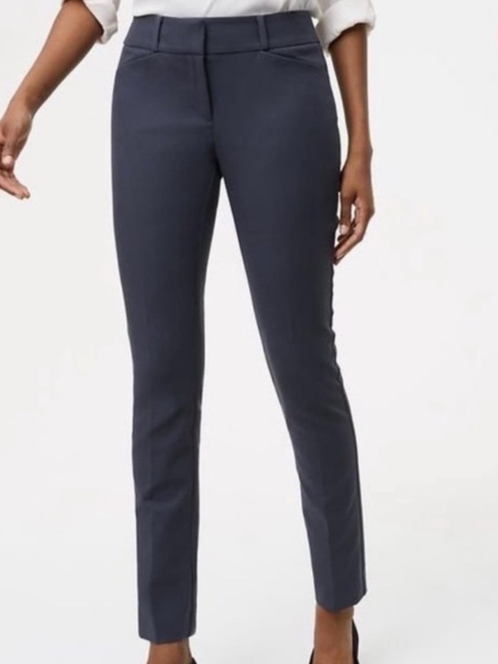 Loft Ann Taylor dark blue julie skinny straight pants trousers size 10